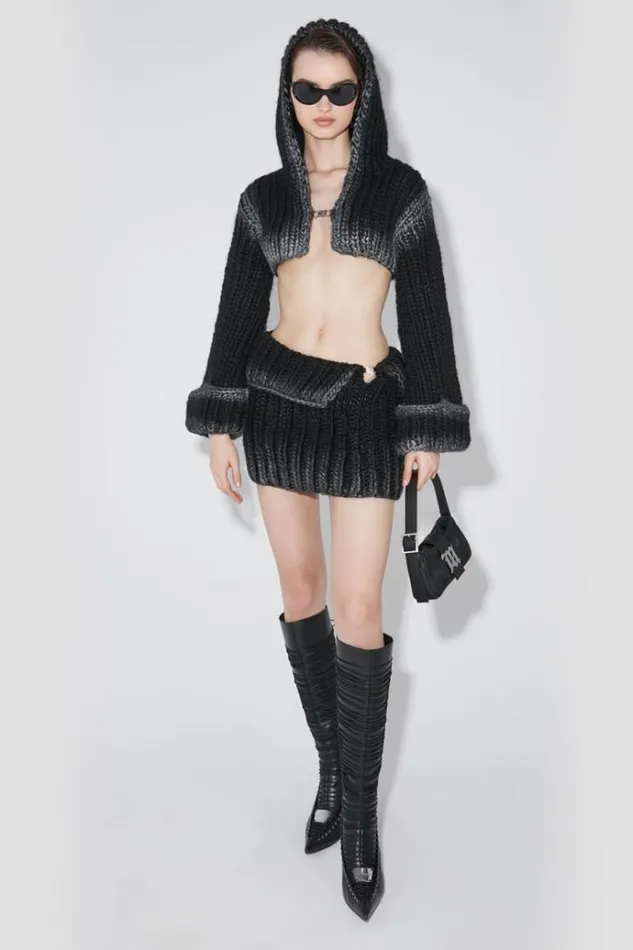 Knitwear Women MISBHV Bulky Wax Knitted Mini Skirt Black