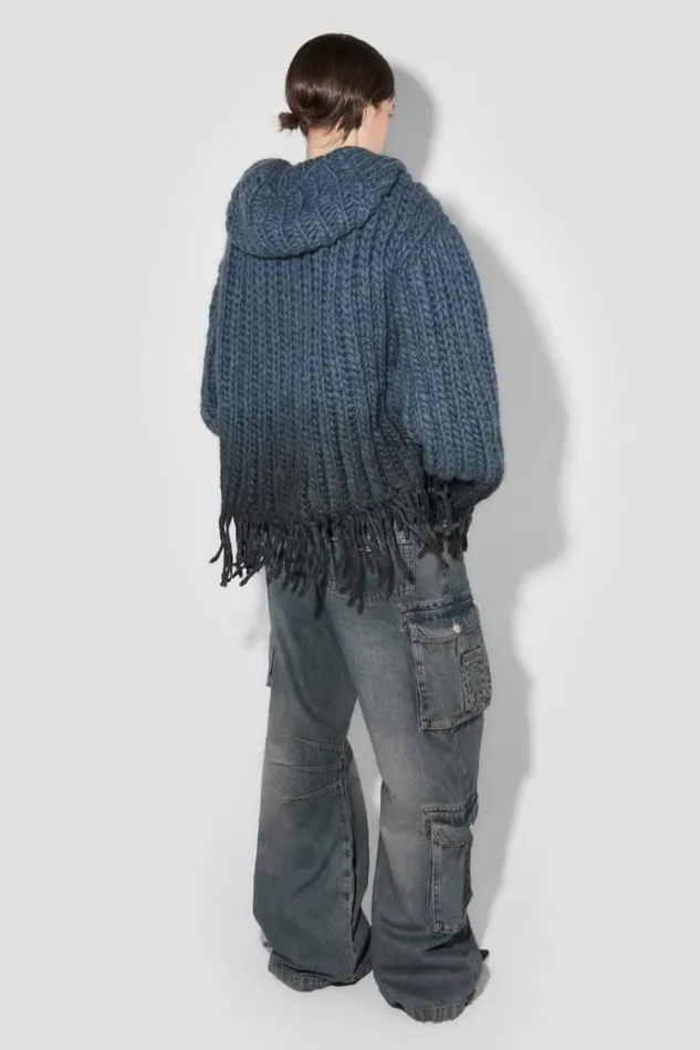 Knitwear Women MISBHV Coated Bulky Knitted Hoodie Denim Blue
