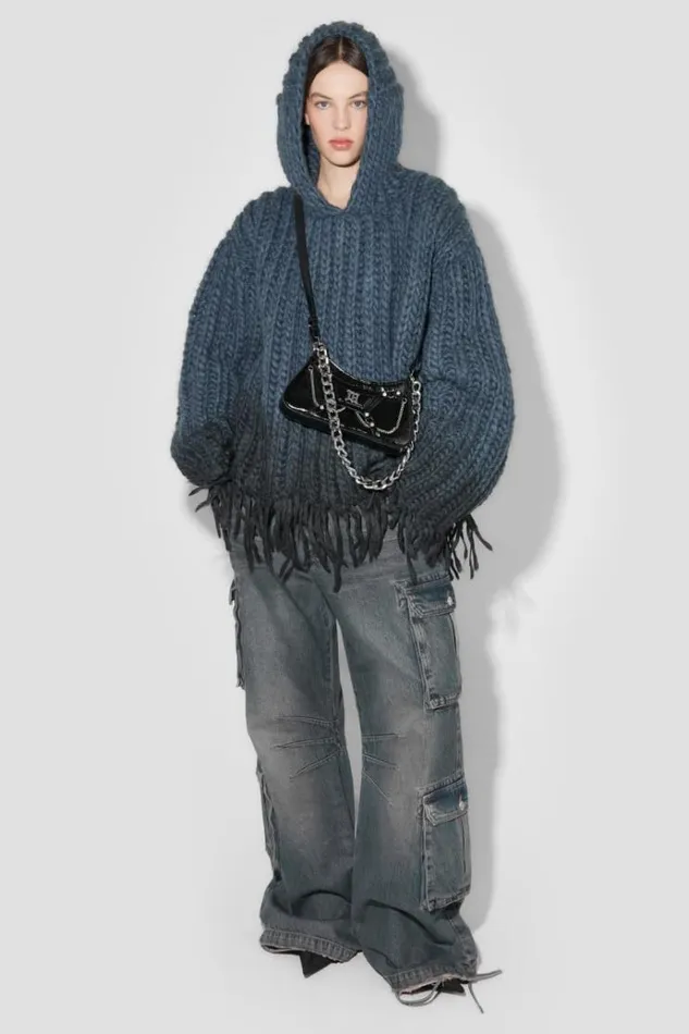 Knitwear Women MISBHV Coated Bulky Knitted Hoodie Denim Blue