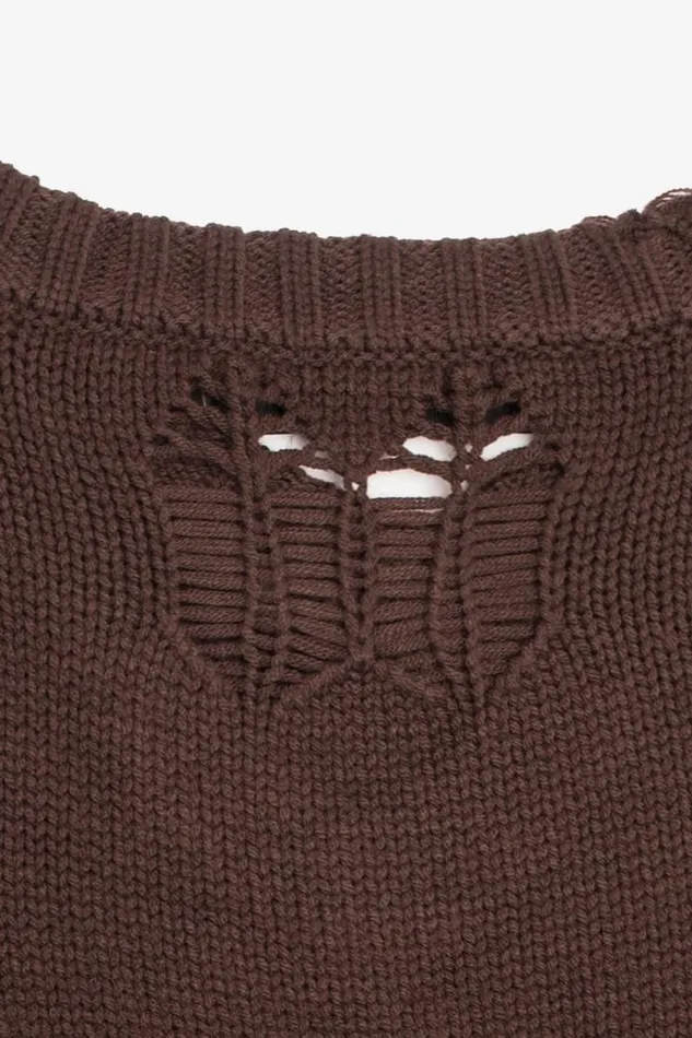 Knitwear Women MISBHV Distressed Knit Brown