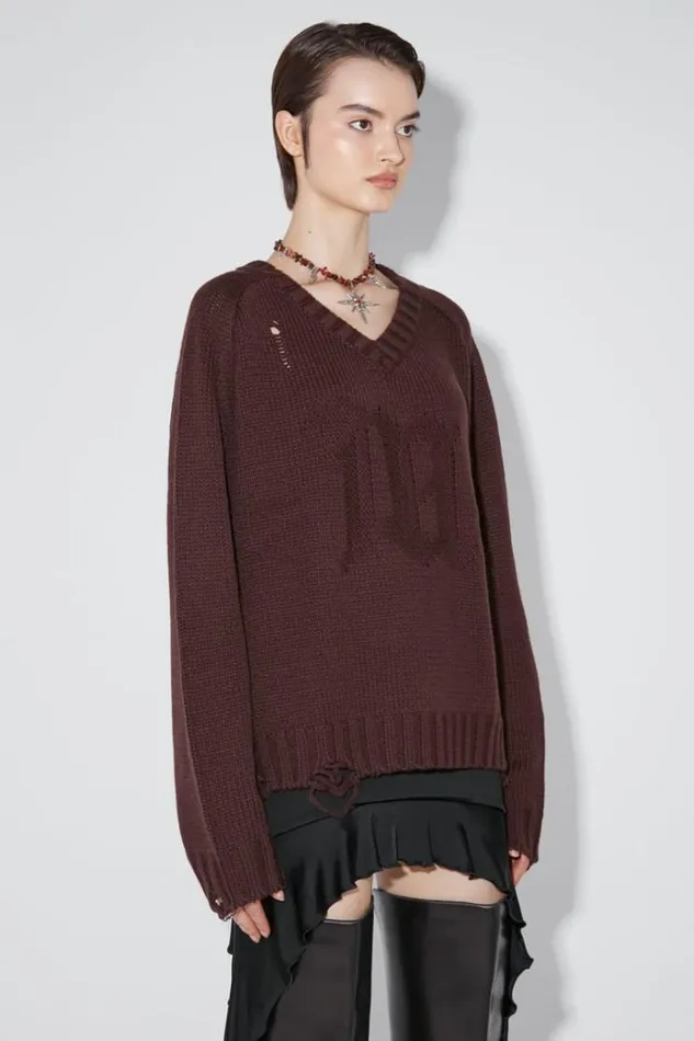 Knitwear Women MISBHV Distressed Knit Brown