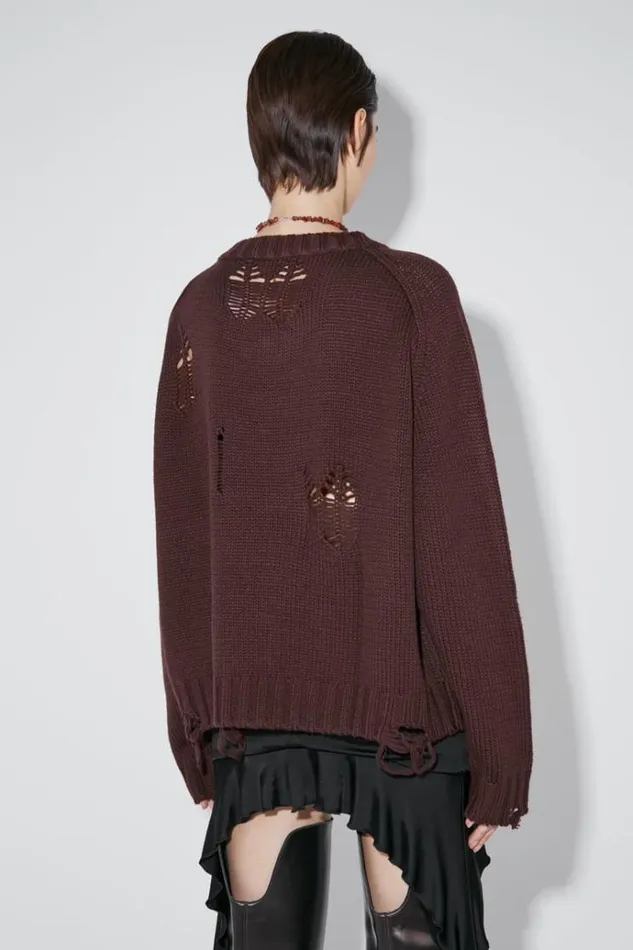 Knitwear Women MISBHV Distressed Knit Brown