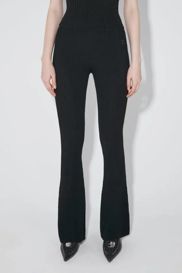 Knitwear Women MISBHV Knitted Seamless Flared High Waisted Pants Black