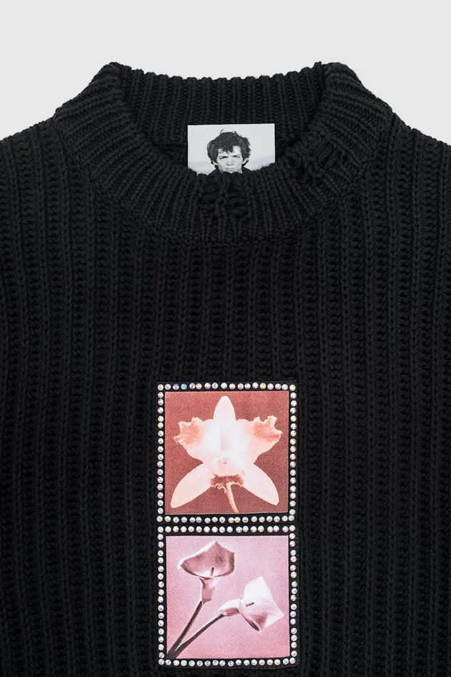 Knitwear Women MISBHV Lily Orchid Robert Mapplethorpe Sweater Black