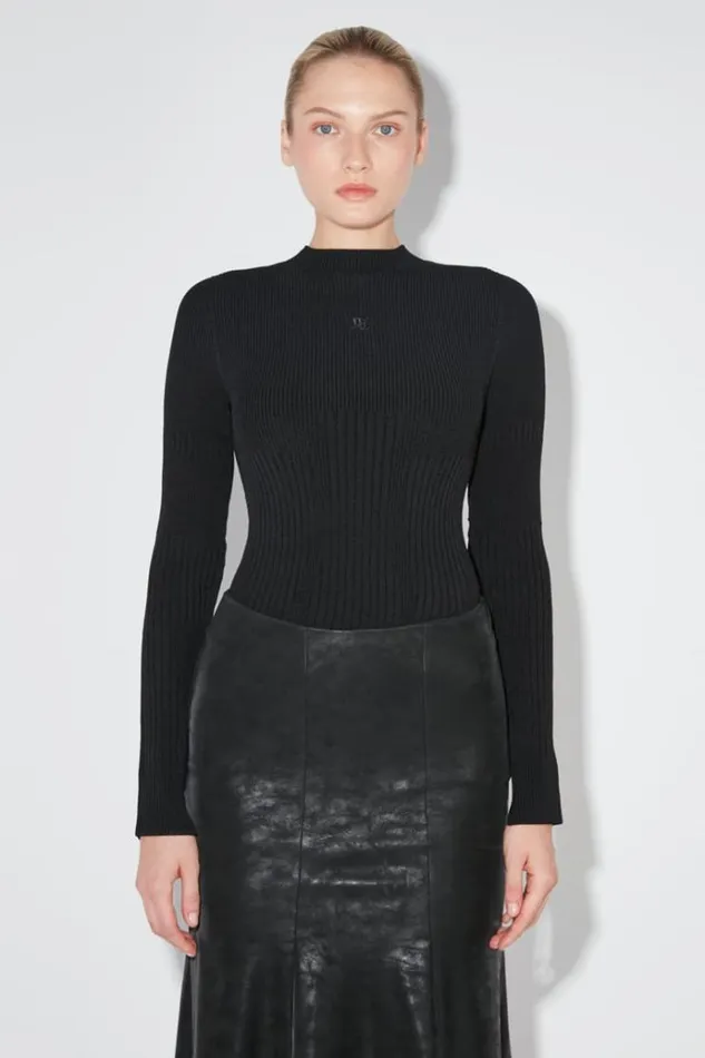 Knitwear Women MISBHV Ribbed Longsleeve Mockneck Black