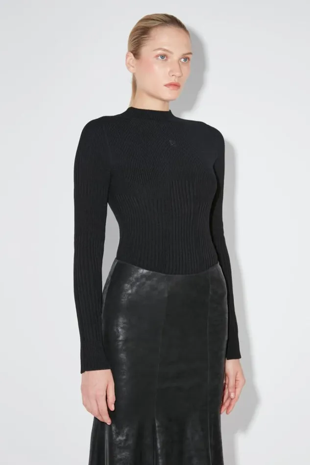 Knitwear Women MISBHV Ribbed Longsleeve Mockneck Black