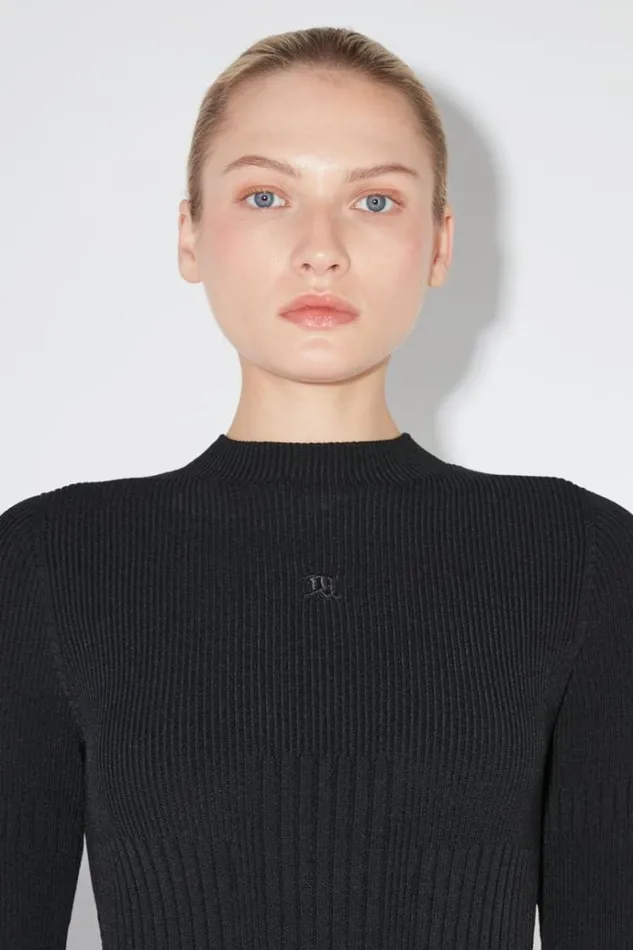 Knitwear Women MISBHV Ribbed Longsleeve Mockneck Black