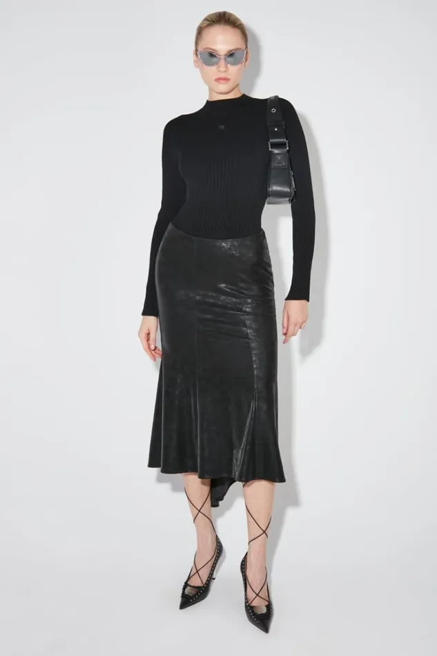 Knitwear Women MISBHV Ribbed Longsleeve Mockneck Black