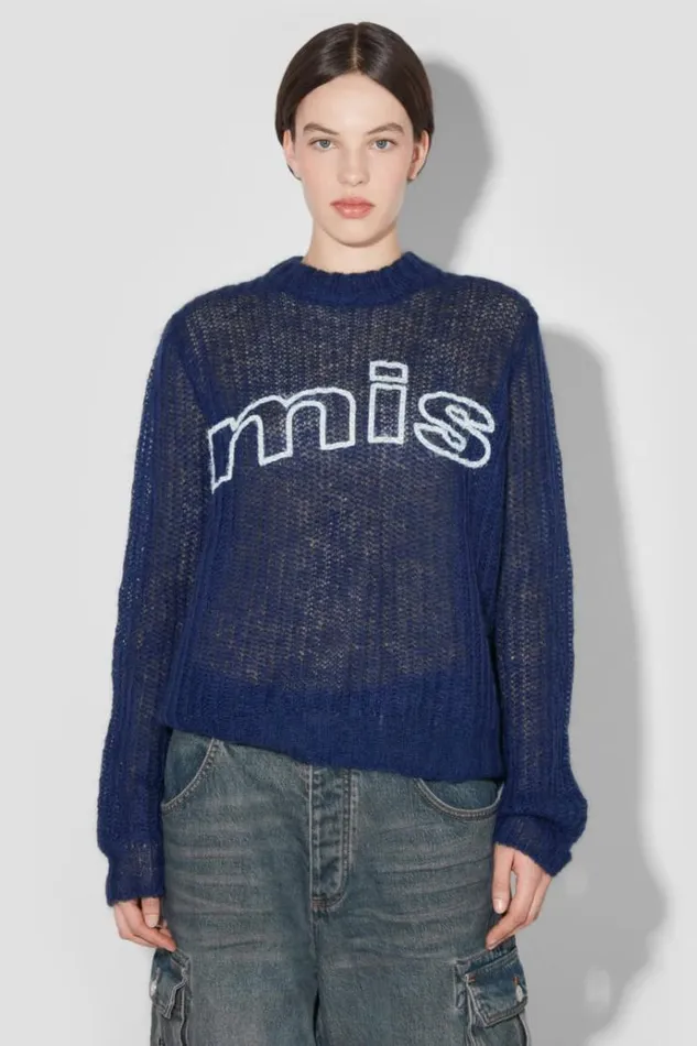 Knitwear Women MISBHV Unbrushed Mohair Open Knit Navy