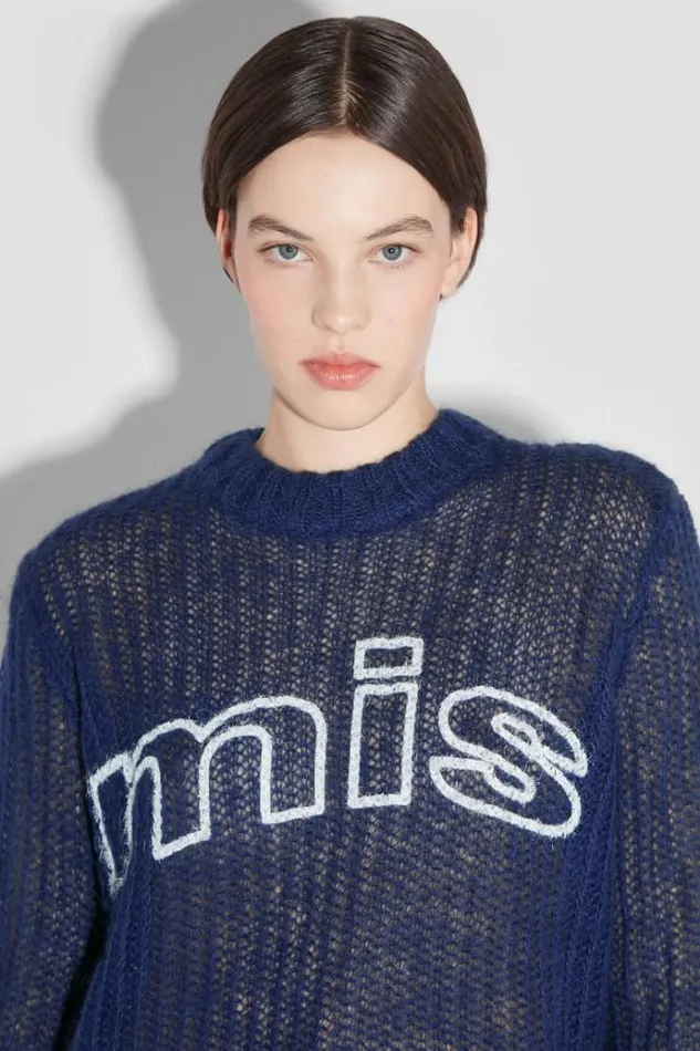 Knitwear Women MISBHV Unbrushed Mohair Open Knit Navy