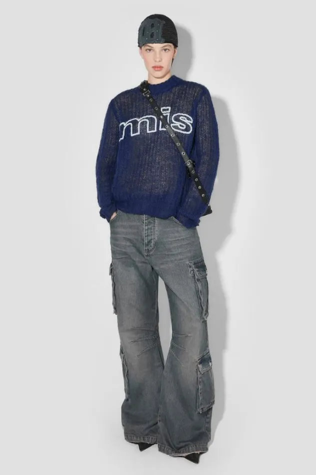 Knitwear Women MISBHV Unbrushed Mohair Open Knit Navy