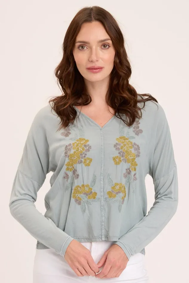 Landaff VNeck Top Dew Drop Pigment Clothing XCVI ShirtsBlouses