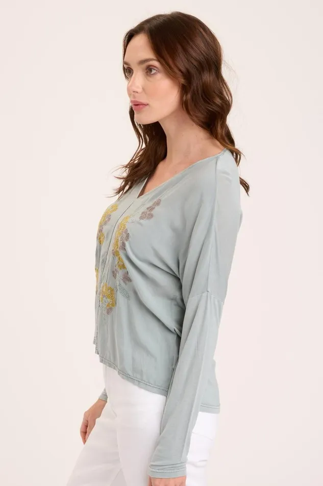 Landaff VNeck Top Dew Drop Pigment Clothing XCVI ShirtsBlouses