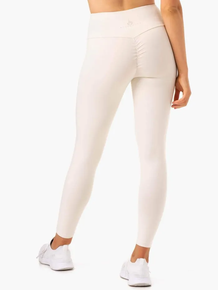 Leggings Womens Ryderwear Adapt High Waisted Scrunch Leggings Ivory
