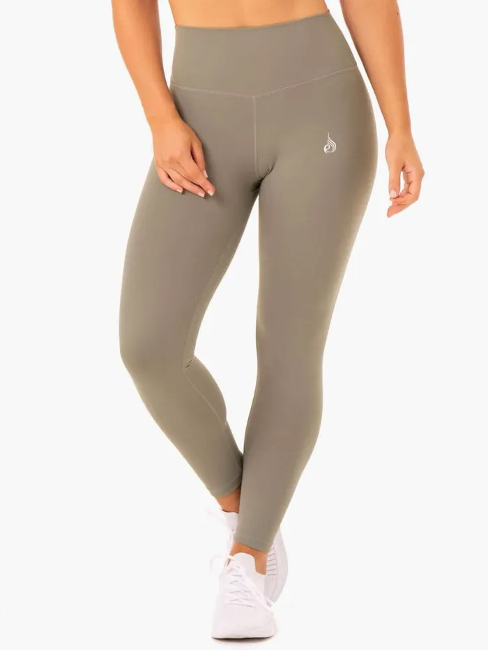 Leggings Womens Ryderwear Base Full Length High Waisted Leggings Khaki