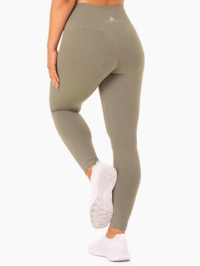 Leggings Womens Ryderwear Base Full Length High Waisted Leggings Khaki