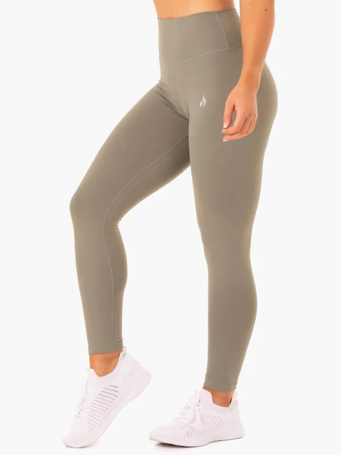 Leggings Womens Ryderwear Base Full Length High Waisted Leggings Khaki