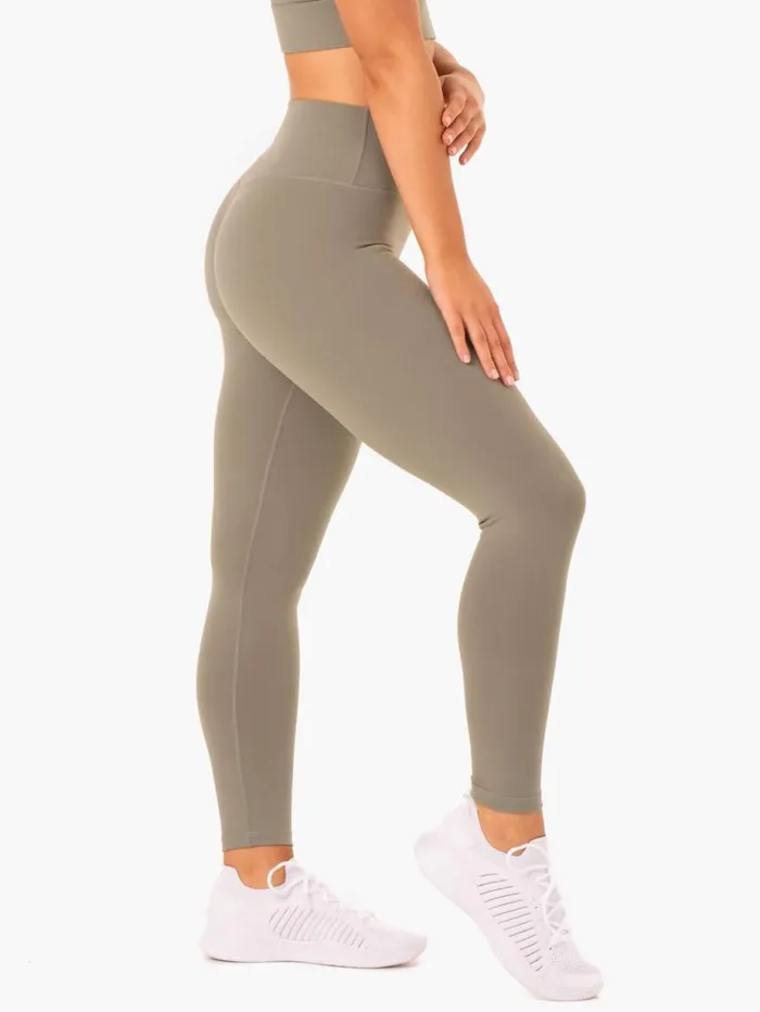 Leggings Womens Ryderwear Base Full Length High Waisted Leggings Khaki