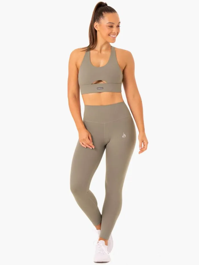 Leggings Womens Ryderwear Base Full Length High Waisted Leggings Khaki