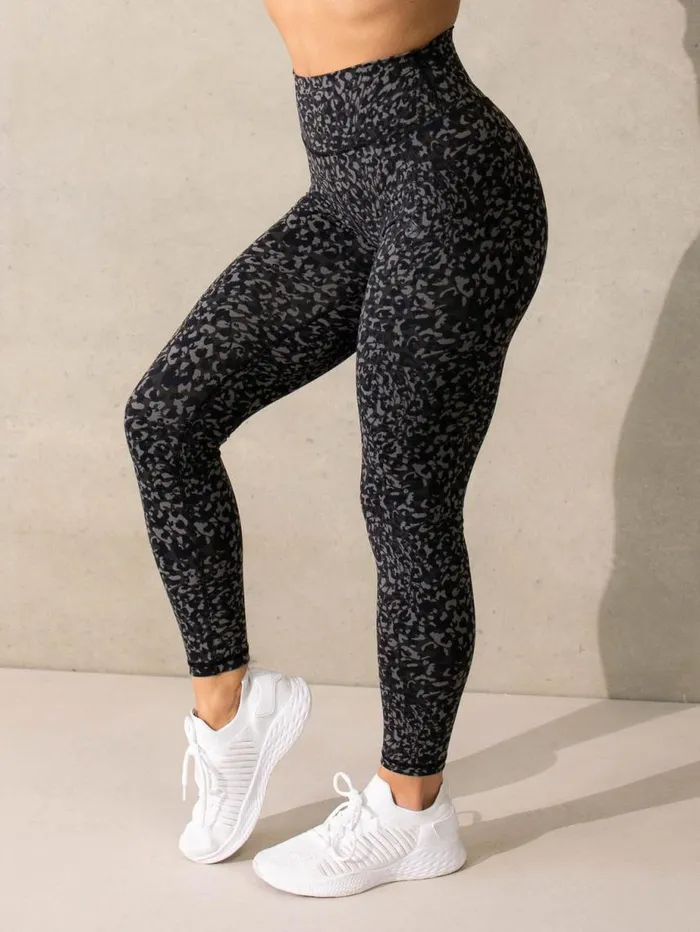 Leggings Womens Ryderwear Empower High Waisted Leggings Black Leopard
