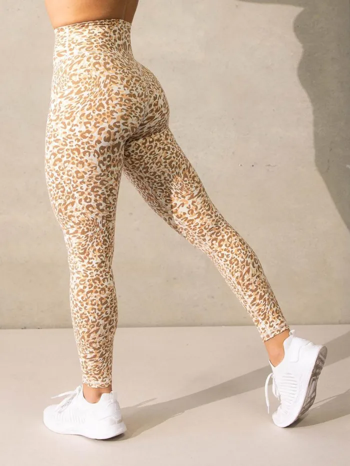 Leggings Womens Ryderwear Empower High Waisted Leggings Vanilla Leopard