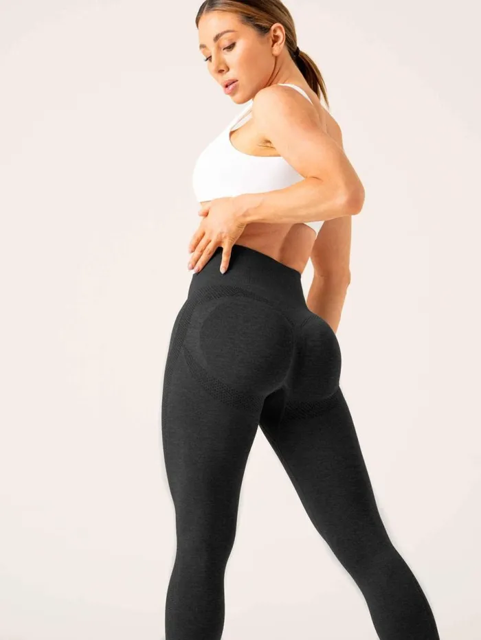 Leggings Womens Ryderwear Evolve Seamless Leggings Black Marl