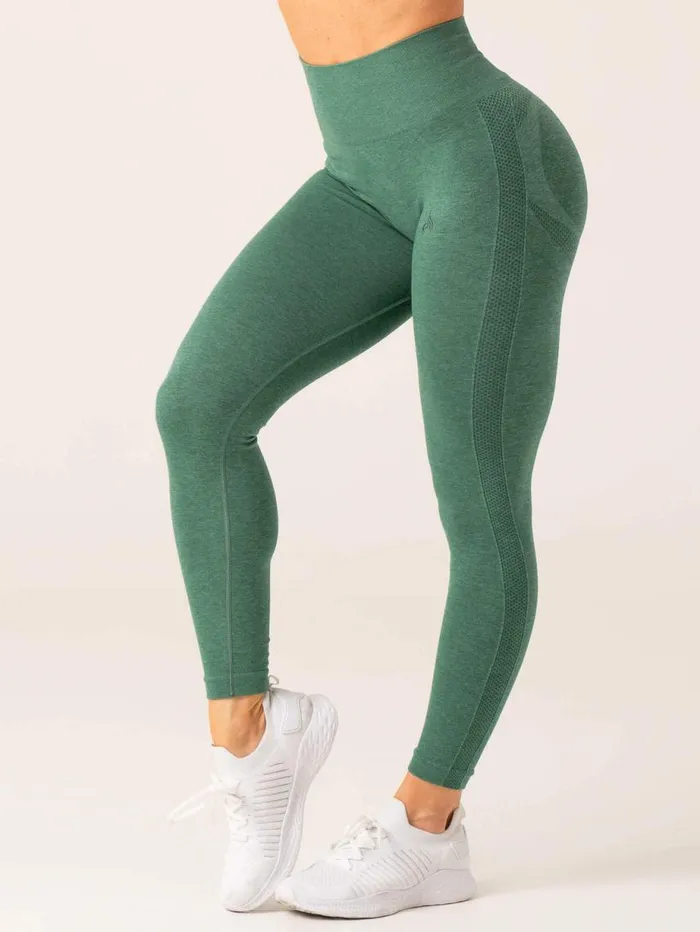 Leggings Womens Ryderwear Evolve Seamless Leggings Green Marl