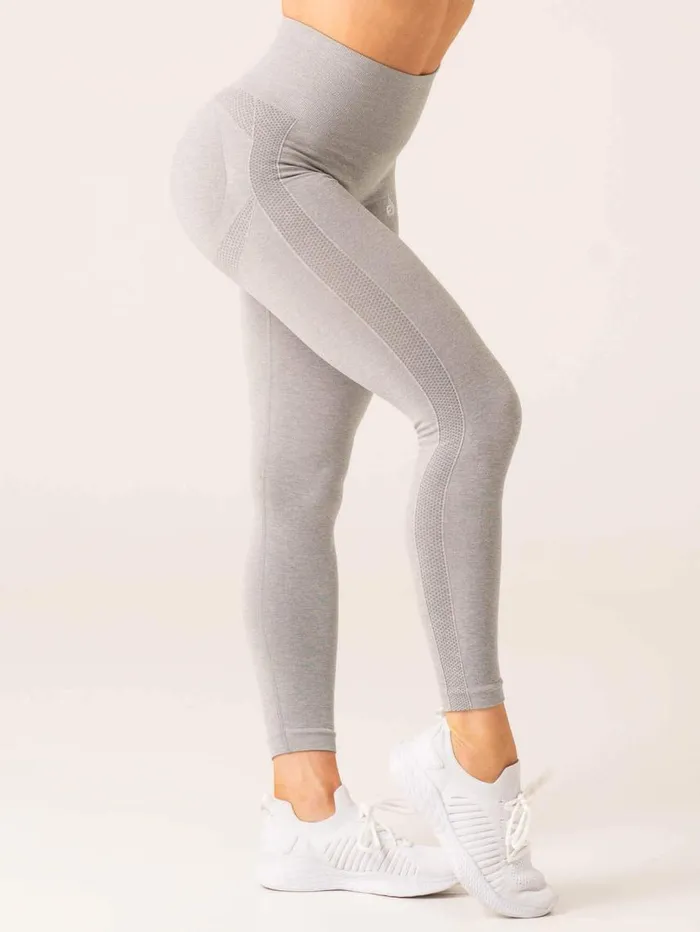 Leggings Womens Ryderwear Evolve Seamless Leggings Light Grey Marl