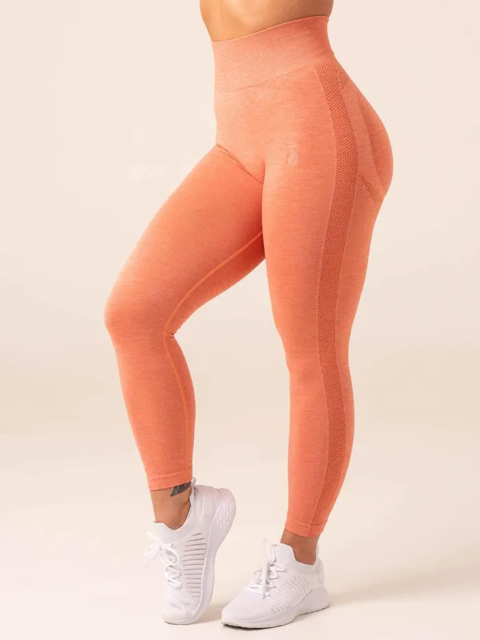 Leggings Womens Ryderwear Evolve Seamless Leggings Orange Marl