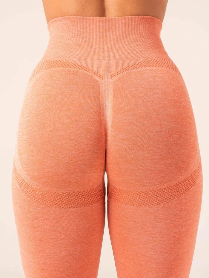 Leggings Womens Ryderwear Evolve Seamless Leggings Orange Marl