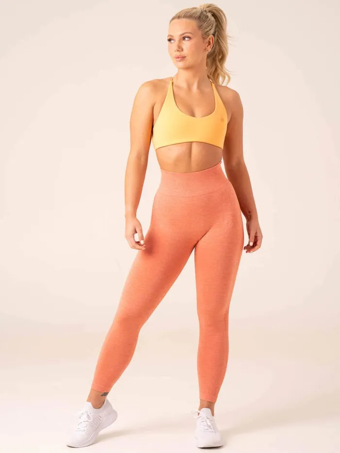 Leggings Womens Ryderwear Evolve Seamless Leggings Orange Marl