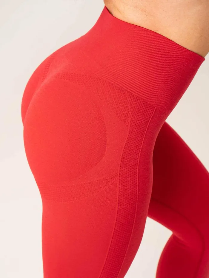 Leggings Womens Ryderwear Evolve Seamless Leggings Red Marl