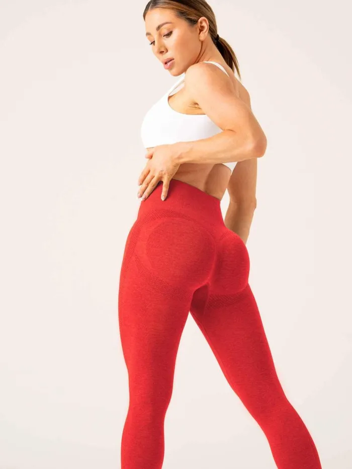 Leggings Womens Ryderwear Evolve Seamless Leggings Red Marl