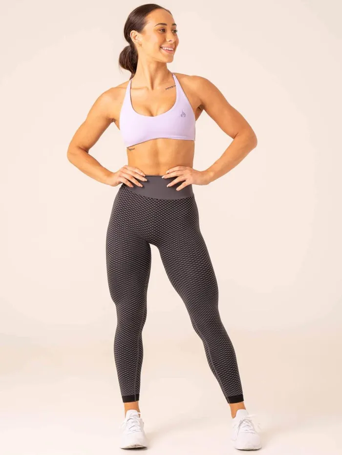 Leggings Womens Ryderwear Honeycomb Scrunch Seamless Leggings Charcoal