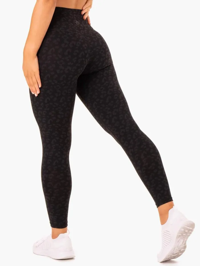 Leggings Womens Ryderwear Hybrid Full Length Leggings Black Leopard