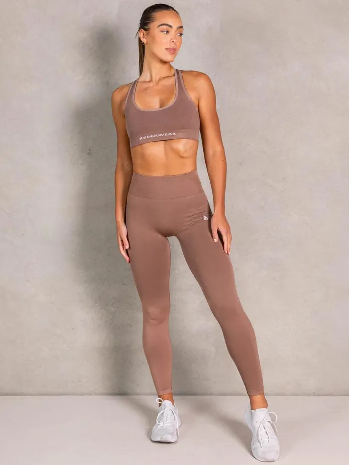 Leggings Womens Ryderwear Lift BBL Scrunch Seamless Leggings Almond