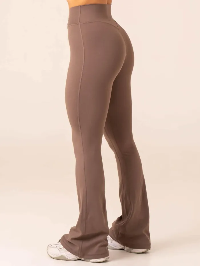 Leggings Womens Ryderwear NKD Cross Over Flared Leggings Taupe