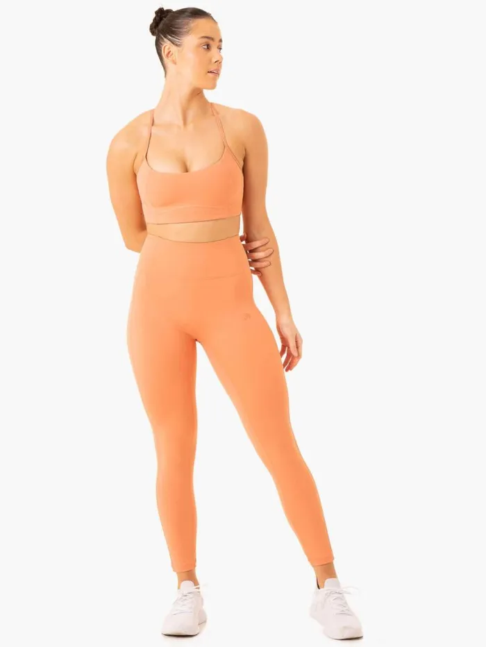 Leggings Womens Ryderwear NKD Frame High Waisted Leggings Terracotta