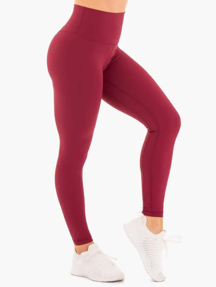 Leggings Womens Ryderwear NKD High Waisted Leggings Berry Red
