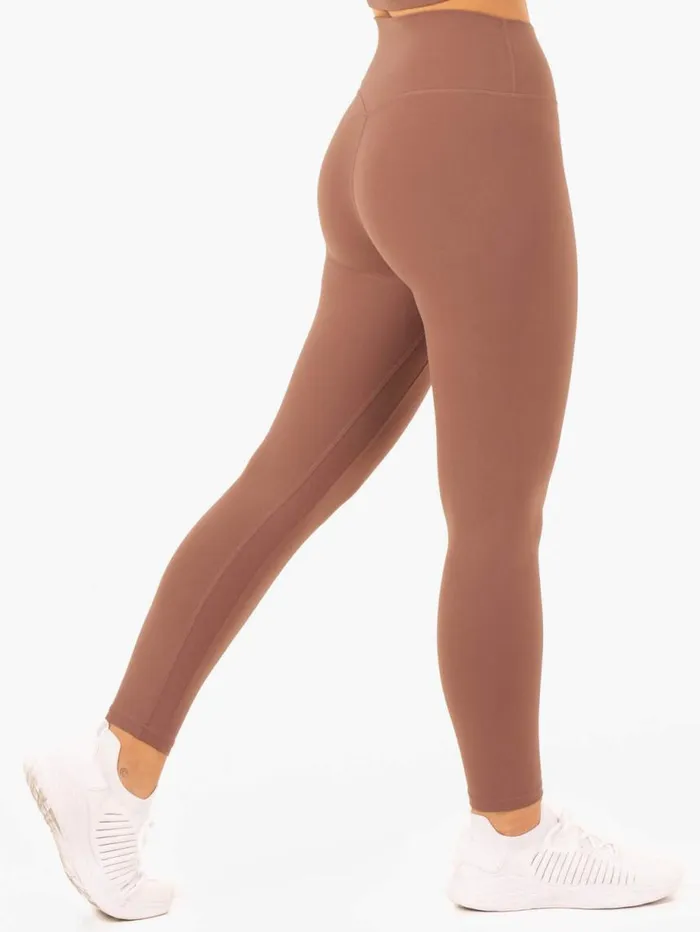 Leggings Womens Ryderwear NKD Refine High Waisted Leggings Mocha