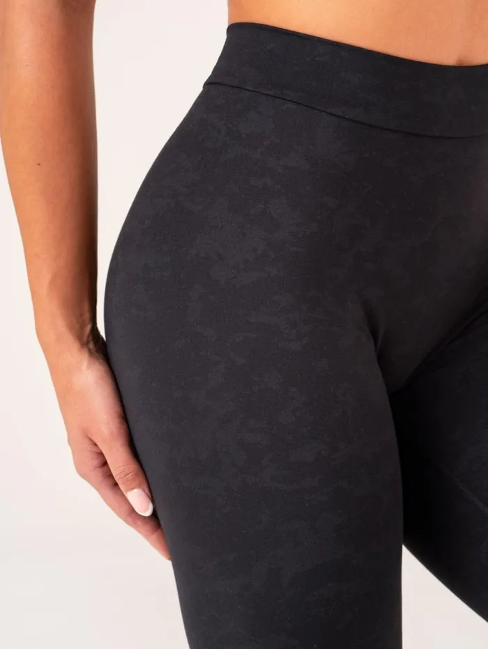 Leggings Womens Ryderwear NKD Stonewash V Scrunch Leggings Black Stonewash