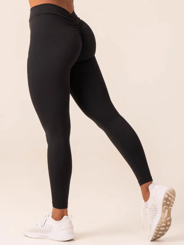 Leggings Womens Ryderwear NKD V Scrunch Leggings Black