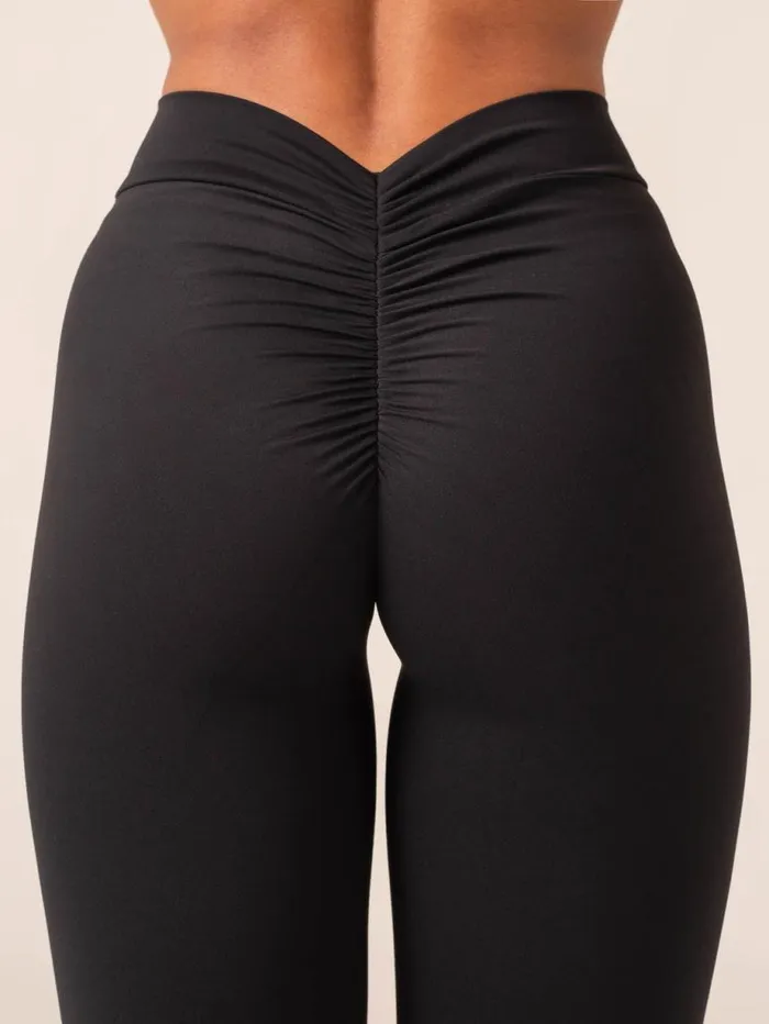 Leggings Womens Ryderwear NKD V Scrunch Leggings Black