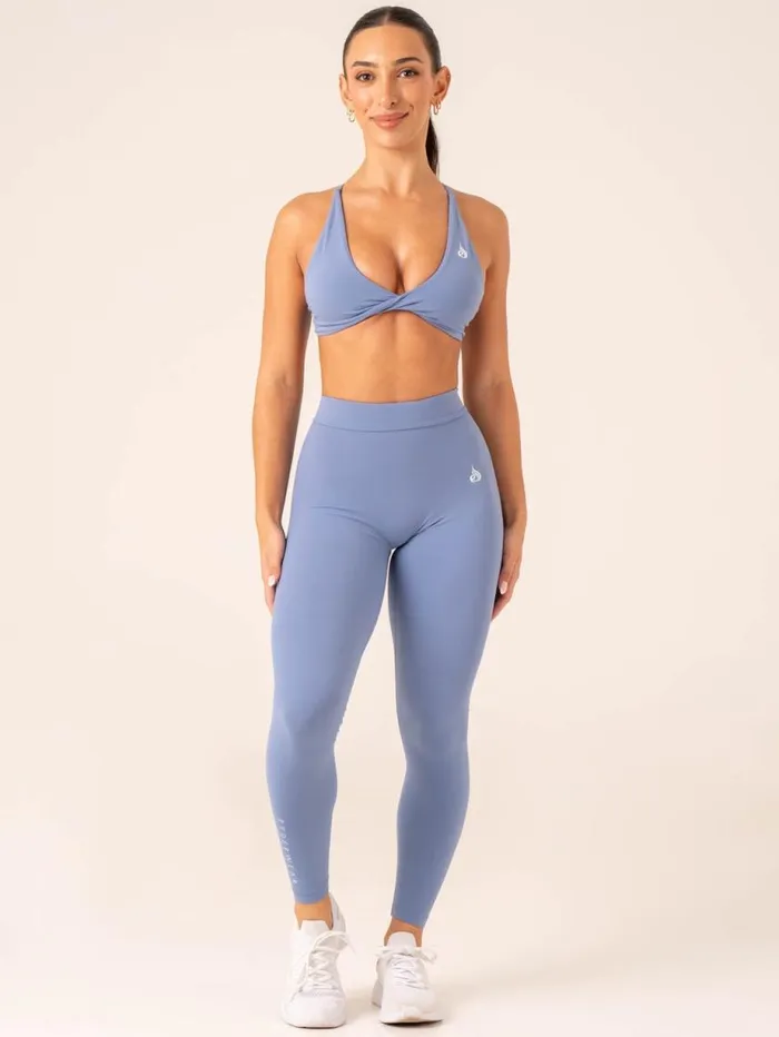 Leggings Womens Ryderwear NKD V Scrunch Leggings Stonewash Blue