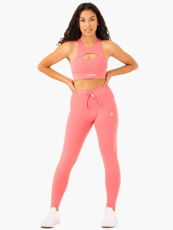 Leggings Womens Ryderwear Replay High Waisted Leggings Coral