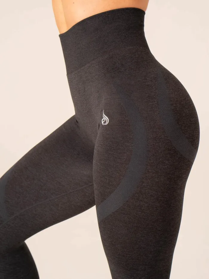 Leggings Womens Ryderwear Sculpt Seamless Leggings Black Marl