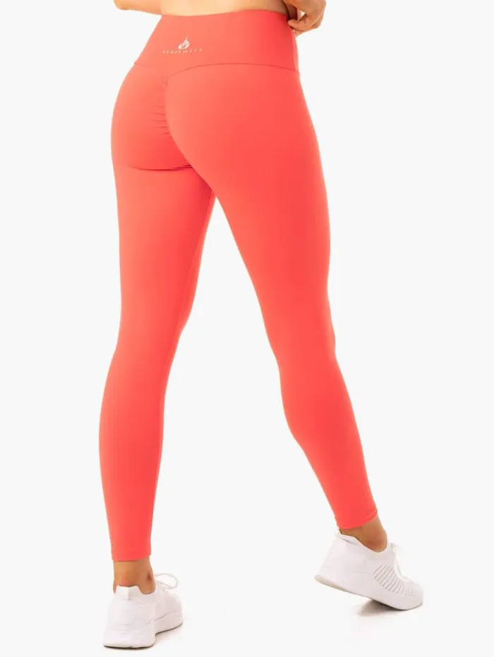 Leggings Womens Ryderwear Staples Scrunch Bum Leggings Coral