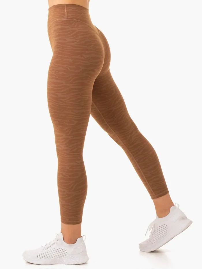 Leggings Womens Ryderwear Transform High Waisted Leggings Chocolate Zebra