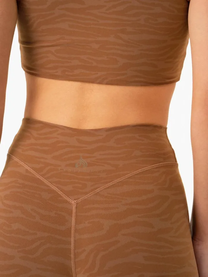 Leggings Womens Ryderwear Transform High Waisted Leggings Chocolate Zebra