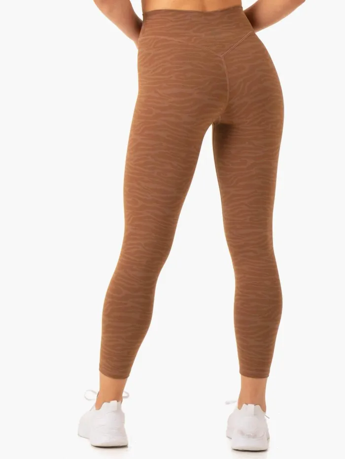 Leggings Womens Ryderwear Transform High Waisted Leggings Chocolate Zebra